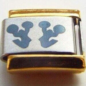 Cheerleaders gold edge laser 9mm stainless steel italian charm bracelet link new
